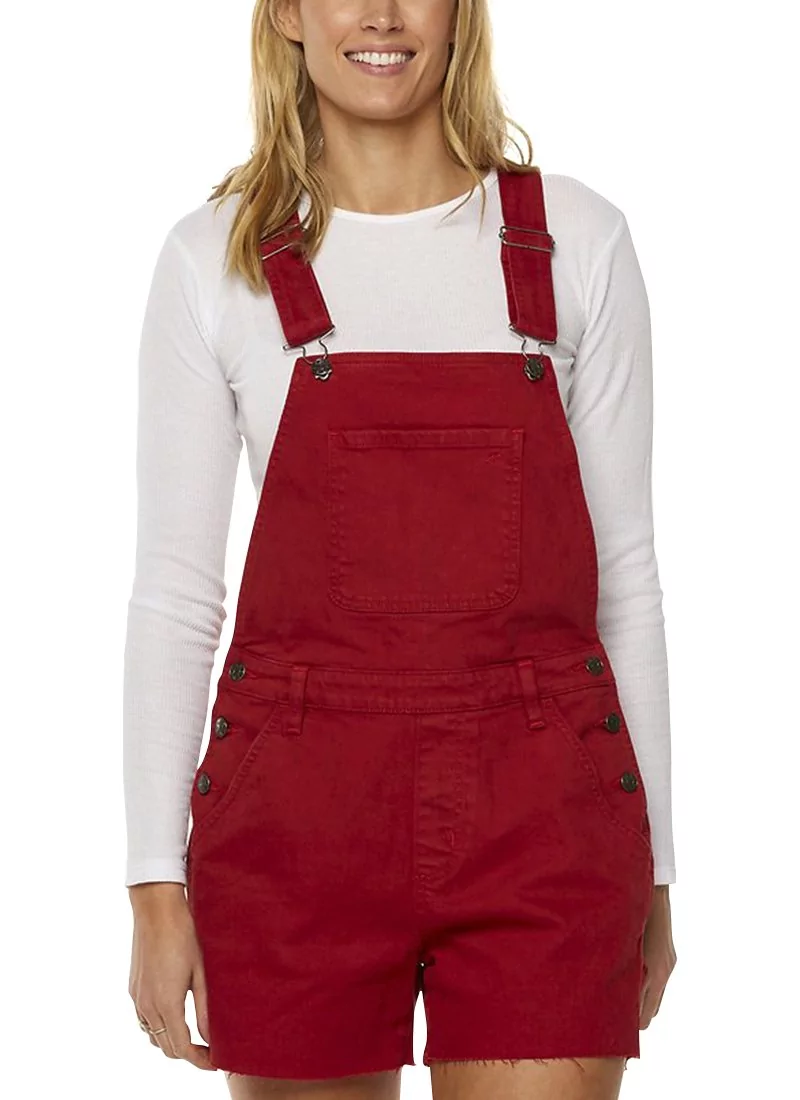 Red dungaree shorts store