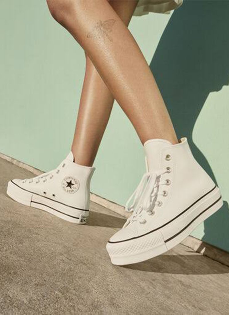 converse leather platform