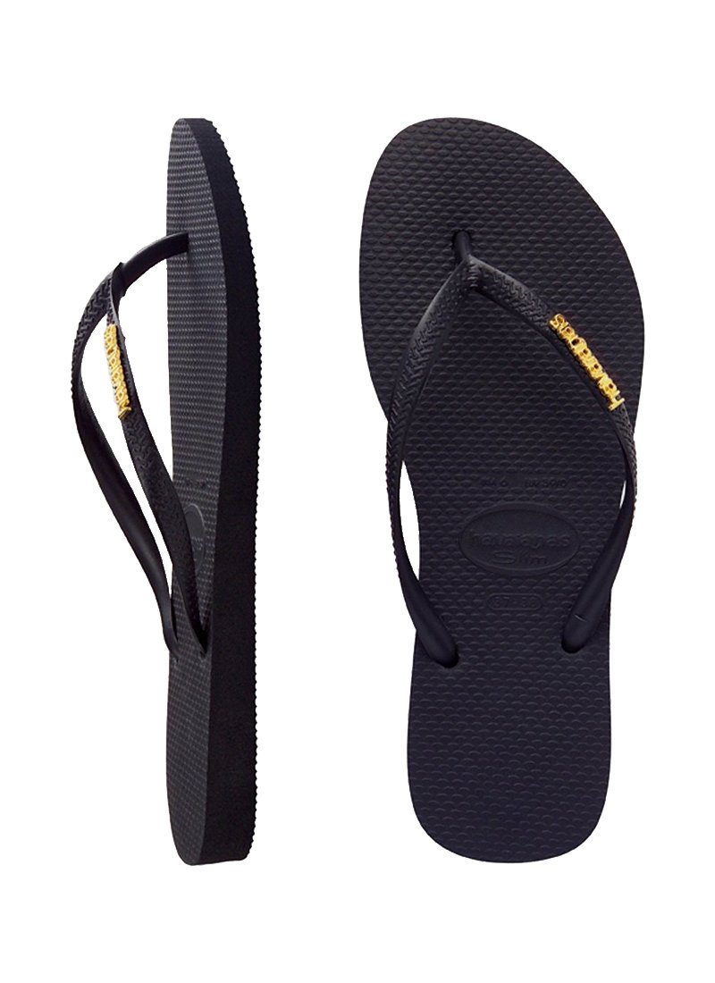 havaianas slim logo metallic