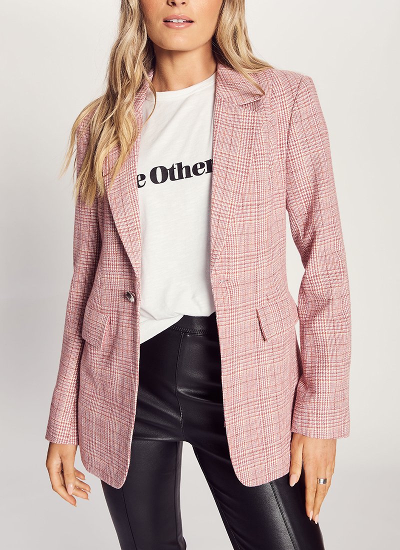 Peach blazer womens clearance