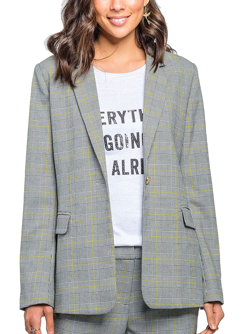 Tuesday Label Boyfriend Blazer Lightning Check Buy Online at Mode .nz