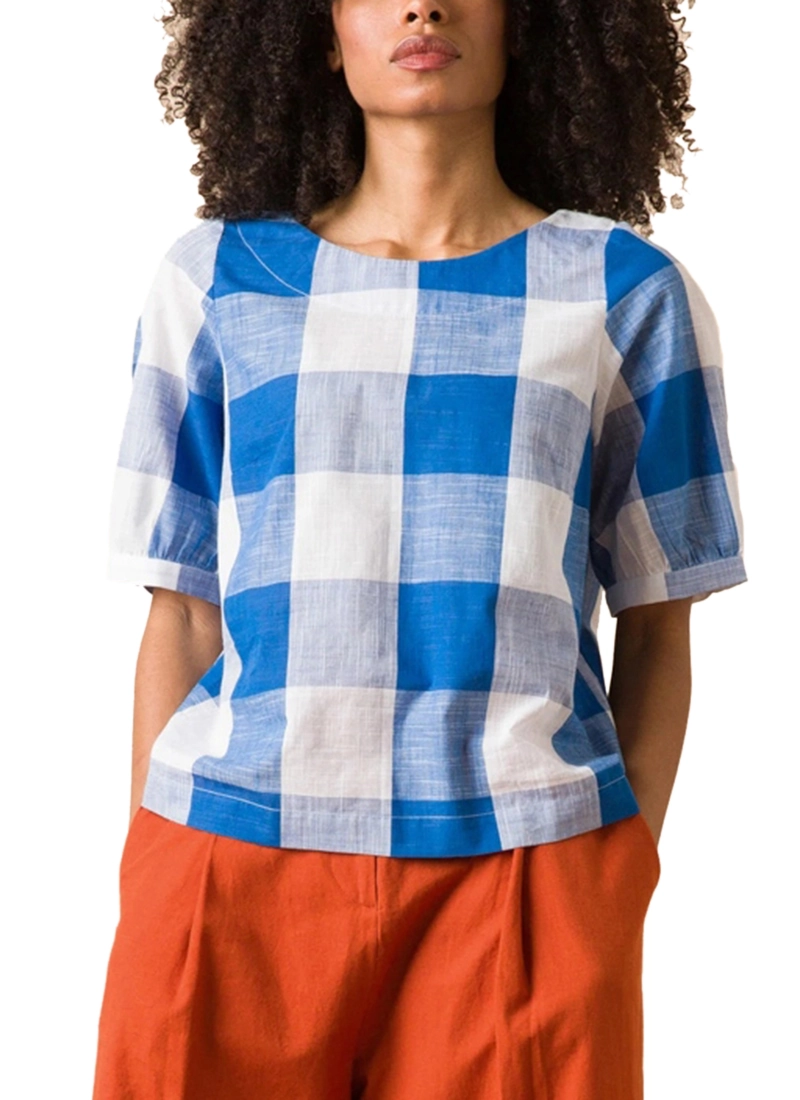 Emily and Fin Ava Top Blue Plaid AVT0492 Shop Emily And Fin Online