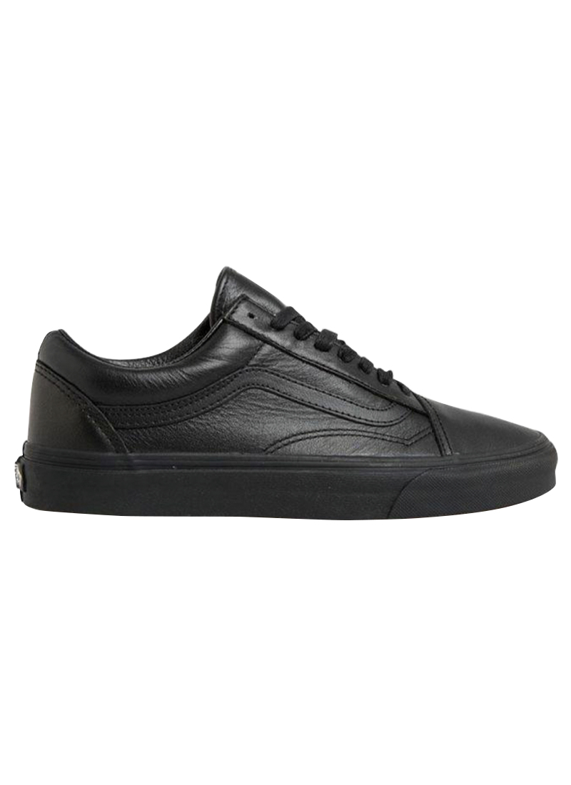 all black leather old skool vans