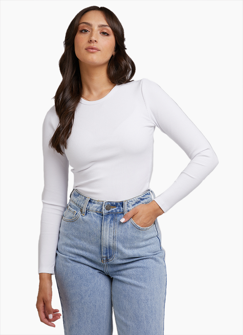 All About Eve Rib Baby Long Sleeve Tee - Navy