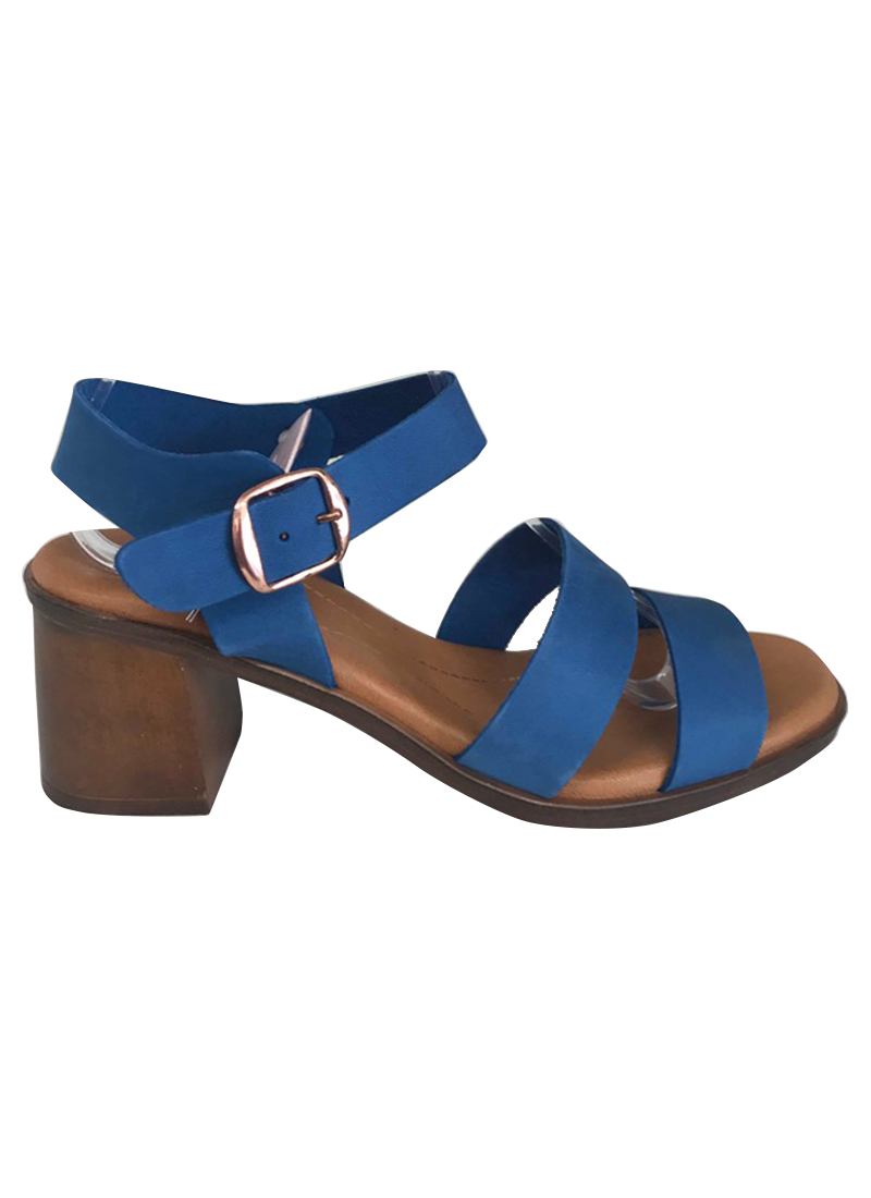 bright blue strappy heels