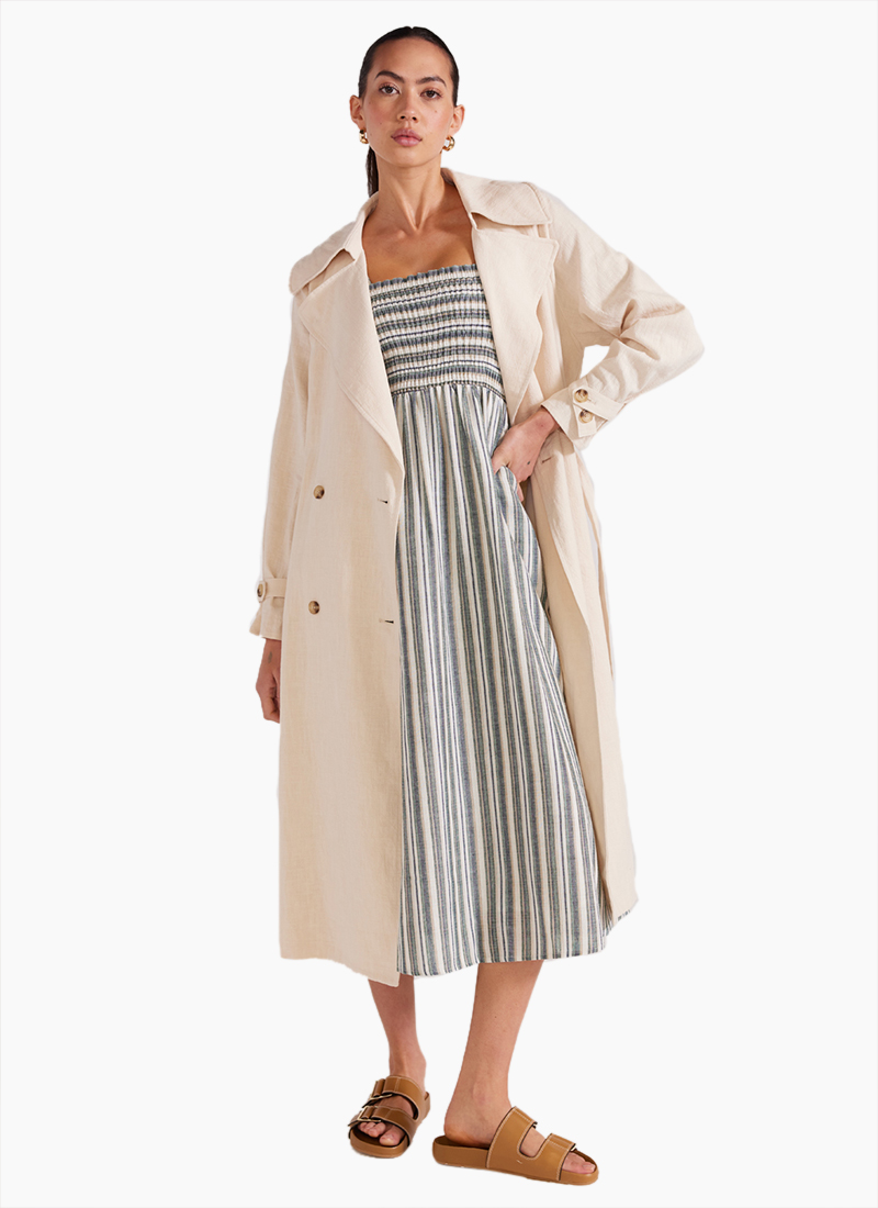 Staple The Label Bayley Trench Beige Shop Staple The Label Online
