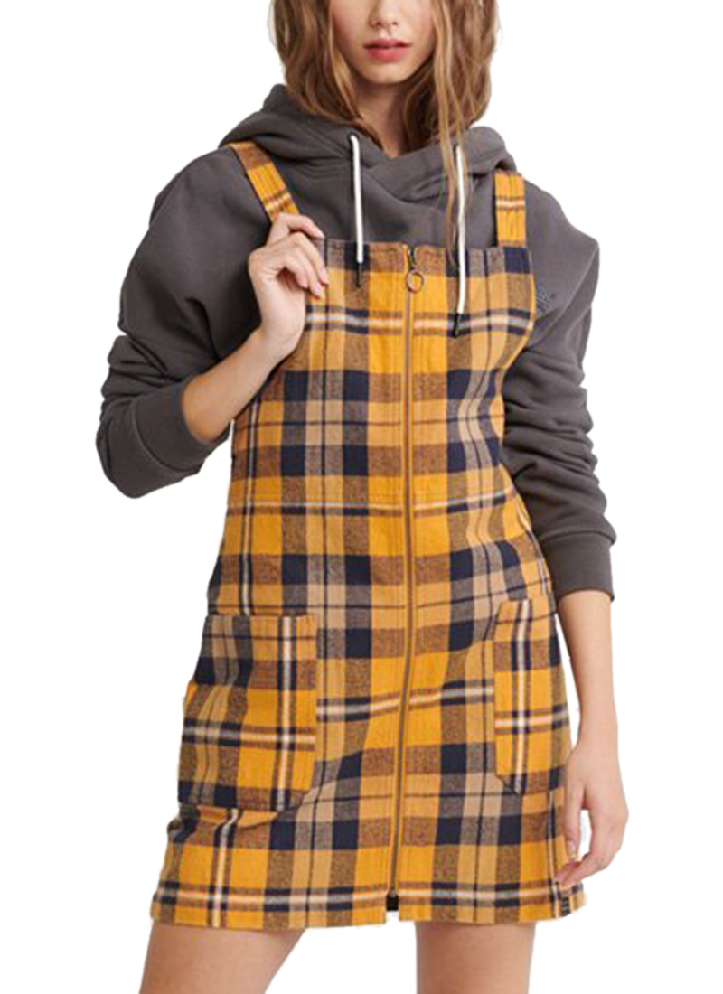 Yellow check pinafore hotsell