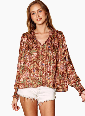 Floral Jacquard Blouse