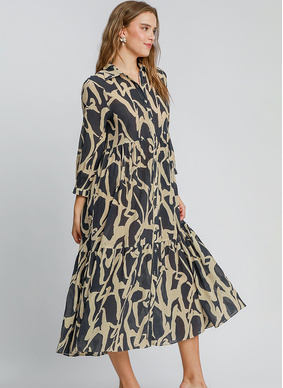 Rosalyn Abstract Dress - Black