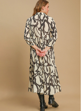 Rosalyn Abstract Dress - Cream