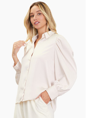 Pamela Satin Blouse - Champagne