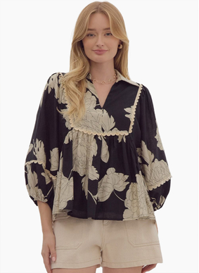 Carmen Floral Print Blouse
