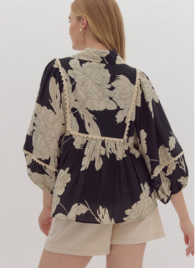 Carmen Floral Print Blouse
