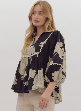 Carmen Floral Print Blouse