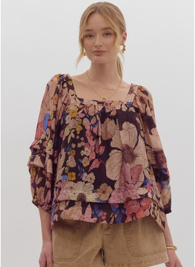 Sweet Nothings Blouse - Brown