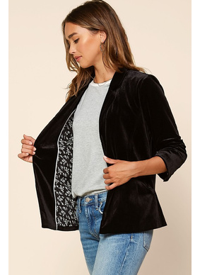 Velvet Blazer - Black