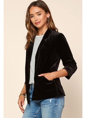 Velvet Blazer - Black