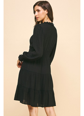 Isabel Ruffle Dress - Black