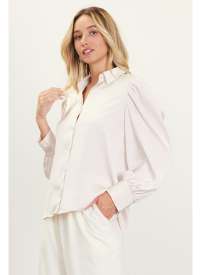 Pamela Satin Blouse - Champagne