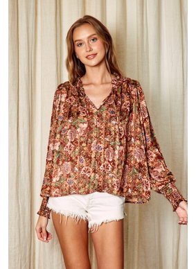 Floral Jacquard Blouse