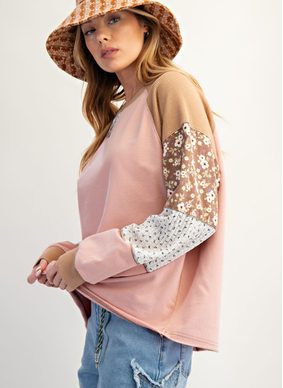 Patchwork Sleeve Pullover
