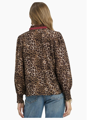 Emily Ruffle Trim Leopard Blouse