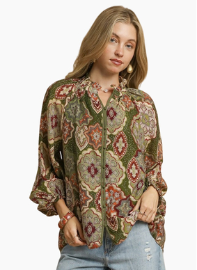 Mosaic Print Blouse