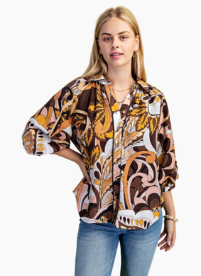 Aria Blouse - Brown