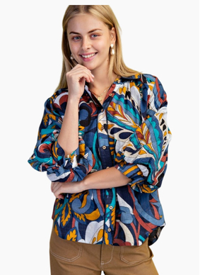 Aria Blouse - Indigo