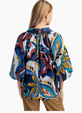 Aria Blouse - Indigo