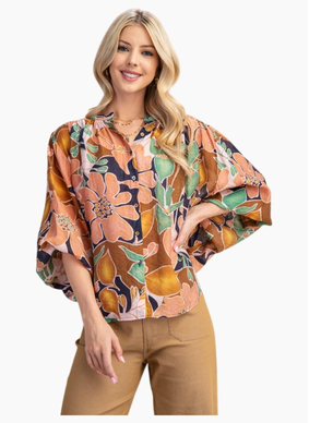 Rhea Floral Print Blouse