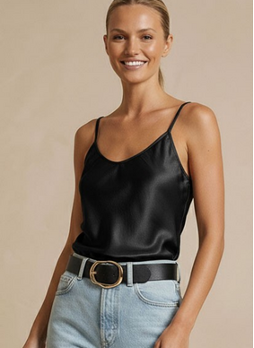Bex Classic Satin Camisole - Black