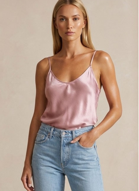 Bex Classic Satin Camisole - Pink