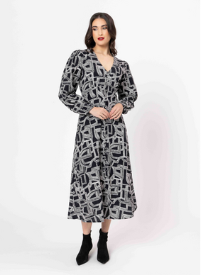 Seeking Lola Serenity Dress - Linework