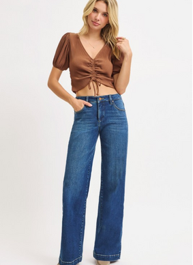 Scottie Mid Rise Wide Leg Jean