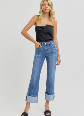 Dylan High Rise Straight Cuff Jean - Medium