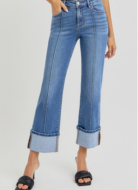 Dylan High Rise Straight Cuff Jean - Medium