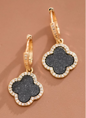 Black Clover Drop Earrings