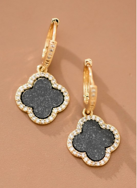 Black Clover Drop Earrings