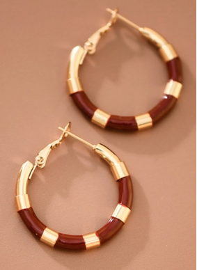Plated Stainless Steel Hoop Earrings
