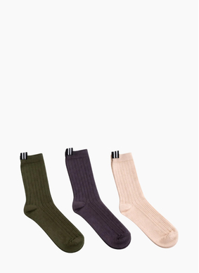 Moke Lily Wool Blend Socks - Cocoa Powder/Blush/Bonsai
