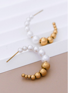 Julie Beaded Pearl Earrings
