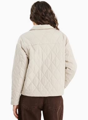 Among The Brave Absolute Putty Collared Quilted Puffer Jacket