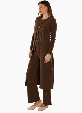 Betty Basics NASH KNIT LONG CARDIGAN-ESPRESSO