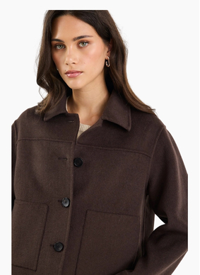 By Rosa Ranger Chocolate Marle Wool Blend Soft Jacket