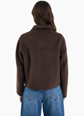 By Rosa Ranger Chocolate Marle Wool Blend Soft Jacket