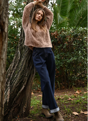 Molly Bracken Pleated Cuffed Jeans