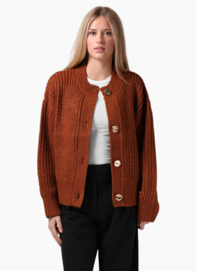 RPM CHUNKY CARDIGAN CARAMEL