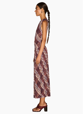 Staple the Label Arles Drop Waist Mesh Dress - Check