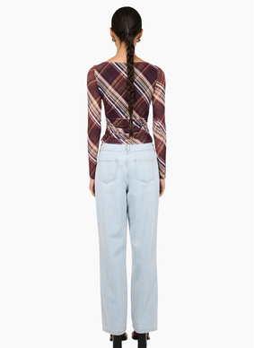 Staple the Label Arles Mesh Top - Check